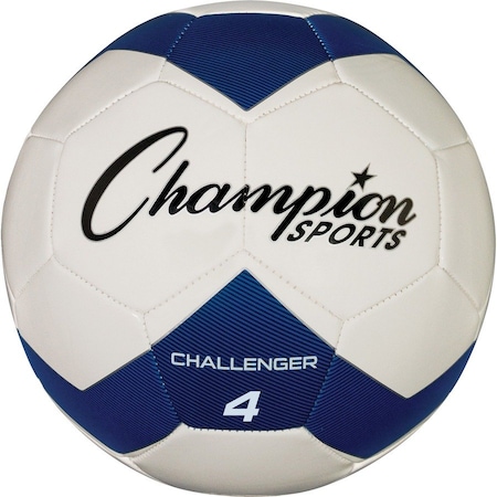 Champion Sports Challenger Series Soccer Ball, Royal & White - Size 4 CH4BL
