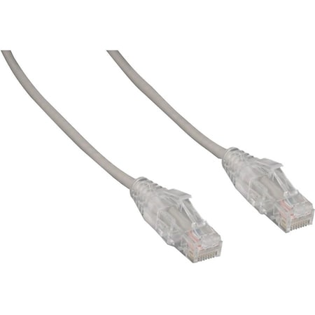 Enet CAT6 GRAY 6 FOOT SLIM 28AWG WITH CLEAR SNAGLESS MOLDED BOOT PATCH CABLE C6-GY-SCB-6-ENC