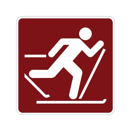 Sign Solutions Usa Cross Country Skiing (Symbol), 24 in W x Square, Aluminum Sign DUS06DWT2424RS-046