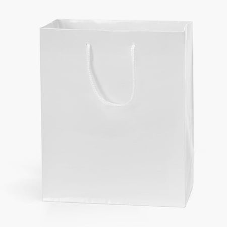 Nashville Wraps White Gloss Gift Bags, Cub 8x4x10, 100PK GTCBWH