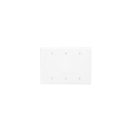 Leviton Blank Wallplate, Midway Size, Gang 3, White PJ33-W