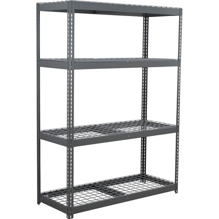 Global Industrial 4 Shelf, Heavy Duty Boltless Shelving Starter, 72"W x 24"D x 72"H, Wire Deck B3164481