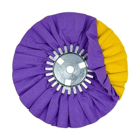 Renegade Products Usa Combination Airway Buffing Wheels, 10 Inch, Purple-Yellow, 5/8" Arbor Center Plate FAW10X3X5/8N2-16P86PUR/YT