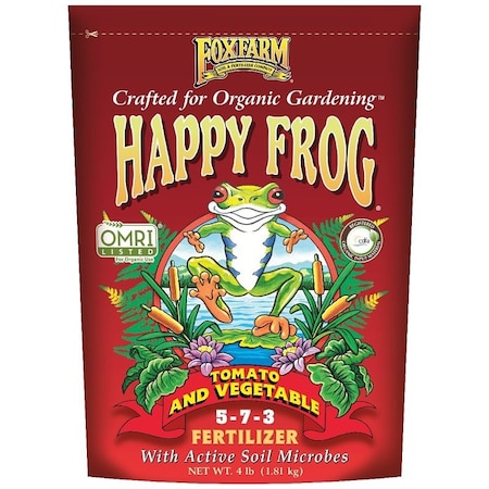 Happy Frog Tomato and Vegetable Fertilizer, 4 lb Bag, Granular, 5-7-3 N-P-K Ratio HFTV4