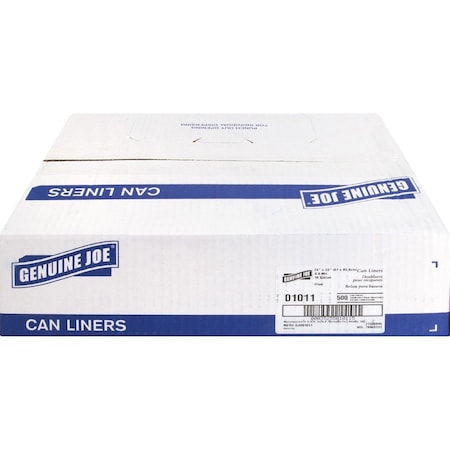 Genuine Joe 16 gal Trash Bags, 0.6 mm, 500 PK GJO01011
