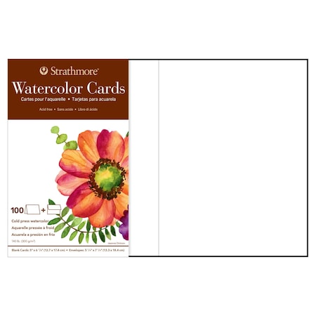 Strathmore 400 Series Watercolor Cards & Envelopes, 5x6.875 inch, 100PK P105-650-1