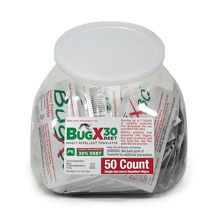Aero Healthcare BugX30 Fish Bowl Insect Repellent Wipes, 50PK 12841