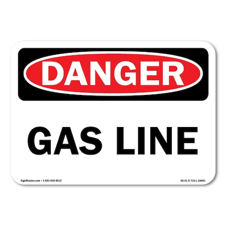 Signmission Safety Sign, OSHA Danger, 7" Height, Gas Line, Landscape, OS-CL-D-57-L-19991 OS-CL-D-57-L-19991