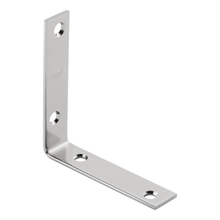 National Hardware Corner Brace, 4 in L, 7/8 in W, Stainless Steel N185-705