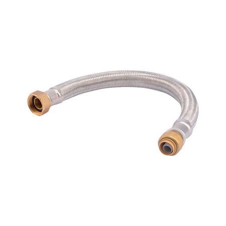 Sharkbite SharkBite 1/2 in. Push Fit X 3/4 in. D FIP 15 in. Stainless Steel Water Heater Supply Connector UR3068FX15