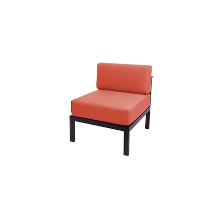 Bfm Seating Belmar Armless Middle Sofa Section with Sunbrella cushions, Sand Black Frame PH6101BL-M-57013