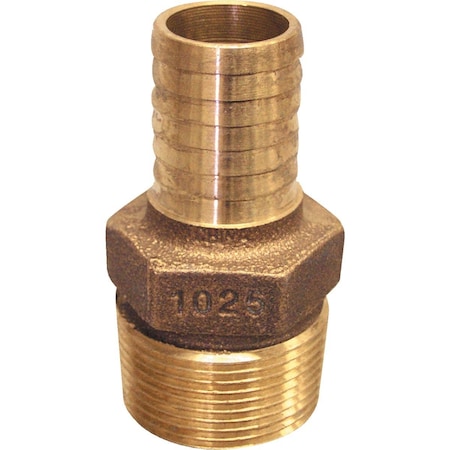 Merrill 1-1/4'' MIPx1'' Insert Red Brass Hose Barb Reducing Adapter RBMANL1025