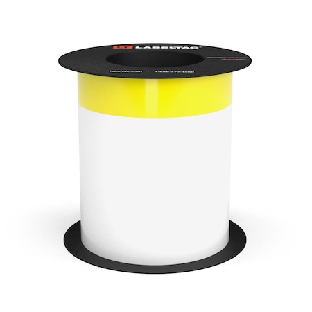 Labeltac Arc Flash Continuous Header Stock 6in x 75ft, 1.75in Header Stripe, Yellow LT601AFC-1.75-C