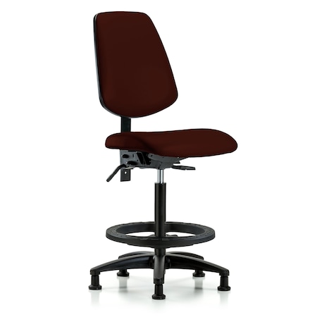 Blue Ridge Ergonomics High Bench Chair No Arms, 26" to 35" Height, Vinyl, Burgundy BR-VHBCH-MB-RG-T1-A0-BF-RG-8569