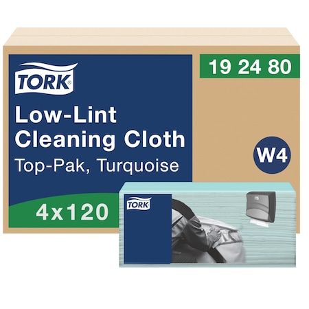 Tork Dry Wipe, Blue, 120 Sheets, No Roll, PK4 192480