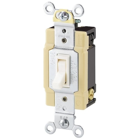 Eaton Wiring Devices Toggle Switch, 15 A, 120 V, 4 -Position, Lead Wire Terminal, Ivory 1242-7V-BOX
