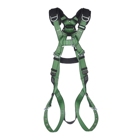 Msa Safety V-Form Harness, Extra Large, Back & Shoulder D-Rings, Tongue Buckle Leg Straps 10197220