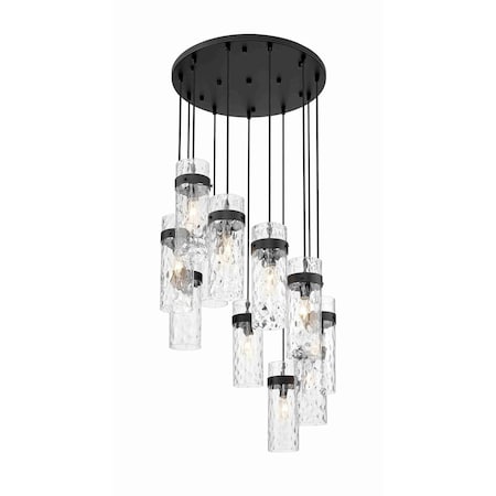 Z-Lite Fontaine 11 Light Chandelier, Matte Black, 26.25 In W x 15 In H 7002P5-11R-MB