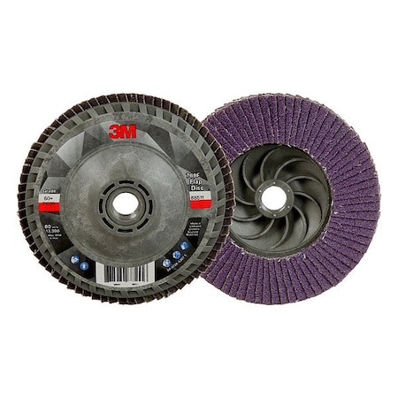 3M Flap Disc, 4 1/2 in Dia, 5/8 in Arbor 7100243877