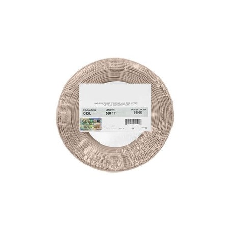 Cable Wholesale Security/Alarm Wire, Beige, 22/4 (22AWG 4 Conductor), Solid, CMR / Inwall rated, Coil Pack, 500 ft 10K4-04232CF