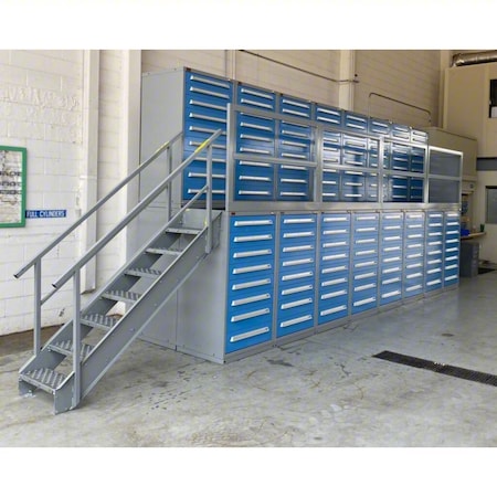 Lyon Mezzanine Stair Unit, 63 in Overall H, Steel, 800 lb Load Capacity XXSO724X