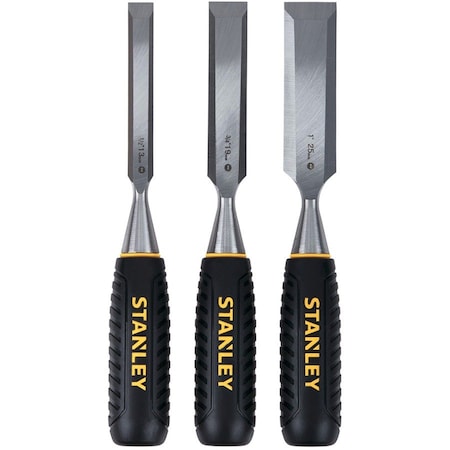 Stanley Chisel Set, Steel, For Wood, (3) Pieces STHT16727