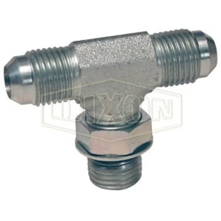Dixon Straight Hydraulic Branch Tee, 3/4-16 Nominal, 37Deg Male JIC Flare x Male SAE O-Ring Boss, Carbon St 6803-8