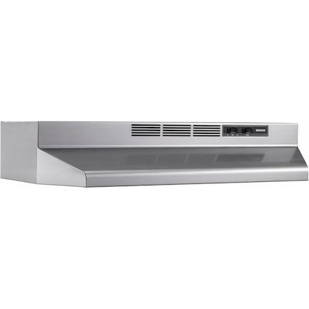 Broan-Nutone Under-Cabinet Range Hood, 2850 rpm Fan, Non-Ducted Vent, 30 in W, 17-1/2 in D, 6 in H 4130SF