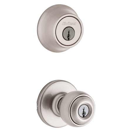 Kwikset Knob Lockset, 3 Grade, Keyed Key, Satin Nickel, 238 x 234 in Backset, K6 Keyway 690P15CP6ALRCSK6