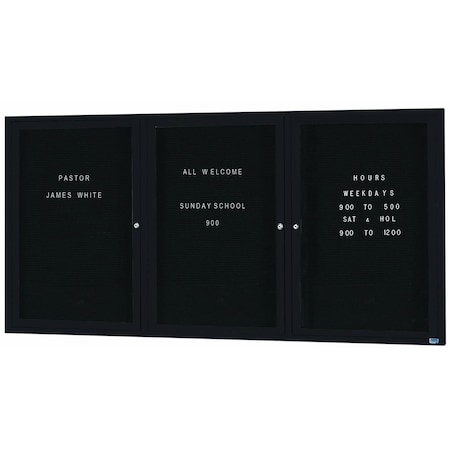 Aarco Outdoor Enclosed Directory w/ Al Frame, Bronze Anodized, Letter Panel is Black Vinyl, 48''Hx96''W OADC4896-3BA
