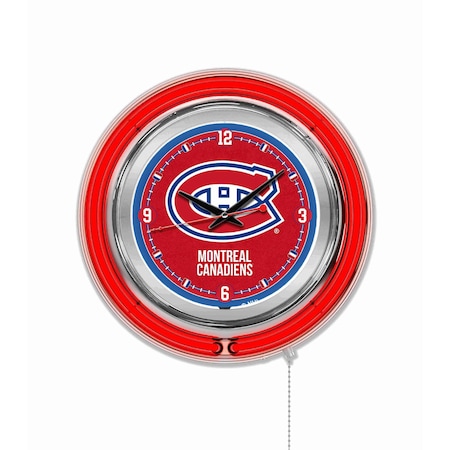 Holland Bar Stool Co Montreal Canadiens Double Neon 15" Clock, NHL Clk15MonCan