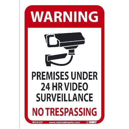 Nmc Warning 24 Hour Video Sign, WGA43P WGA43P