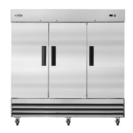 Koolmore 82" 3 Door Stainless Steel Upright Commercial Reach-In Freezer - 72 cu. ft, Model: RIF-3D-SS