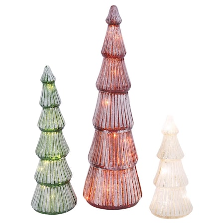 Gerson Multicolored Mercury Holiday Trees Table Decor 2491960