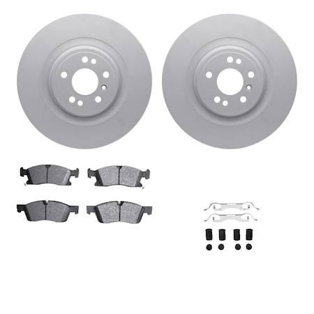 Dynamic Friction Co DFC GEOSPEC Coated Rotor- Heavy Duty Brake Pad includes Hardware and Sensor 4222-63002