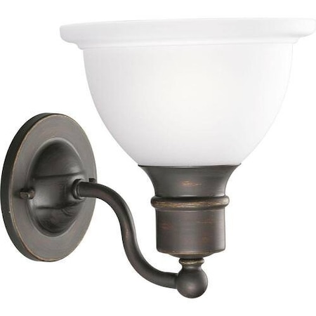 Progress Lighting Madison 1-Light Antique Bronze Etched Glass Traditional Bath Vanity Light P3161-20
