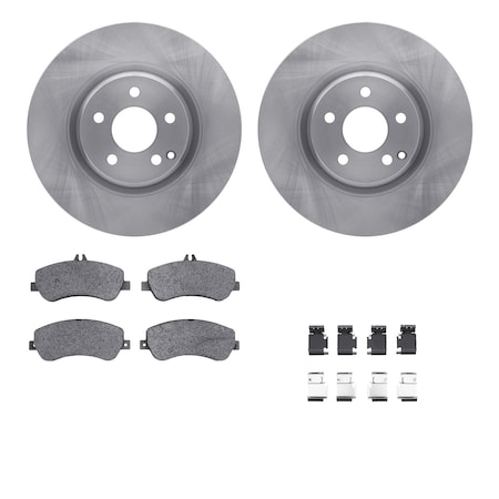 Dynamic Friction Co DFC Rotors with EURO 5000 Ceramic Brake Pads includes Hardware 6612-63405