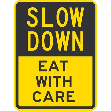 Lyle Eat With Care, 18x24, High Intensity Prismatic, Yellow G-10770-HI_18x24