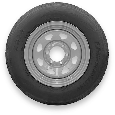 Rubbermaster - Steel Master ST205/75R15 10 Ply 6 On 5.5 Bolt, Silver Wheel Assemblies 599372SIL