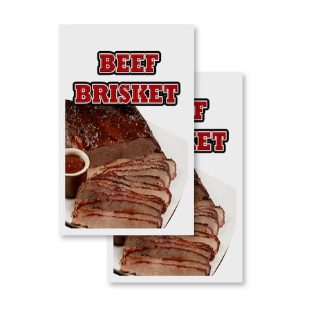 Signmission Beef Brisket, Vinyl Decals Only 24 Inch x 36 Inch, Vinyl Decal, 2PK DSB-2436-2PACK-Beef Brisket