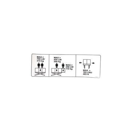 Jlg REPLACEMENT DECAL, CAPACITY ANSI 1704201