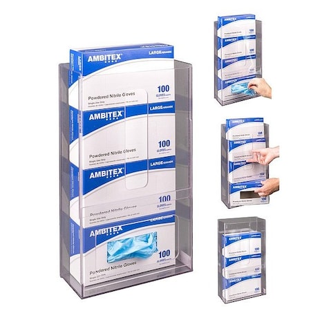 Poltex Glove Box Holder, Clear, 10 1/4 in L VMGB4-M