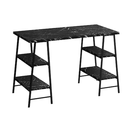 Homeroots 47" Black and White Wood and Metal Sled Computer Desk 489836