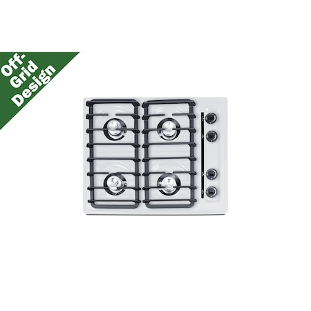 Summit Appliance 24 in Wide 4-Burner Propane Gas Cooktop, Battery Start WLL03IP