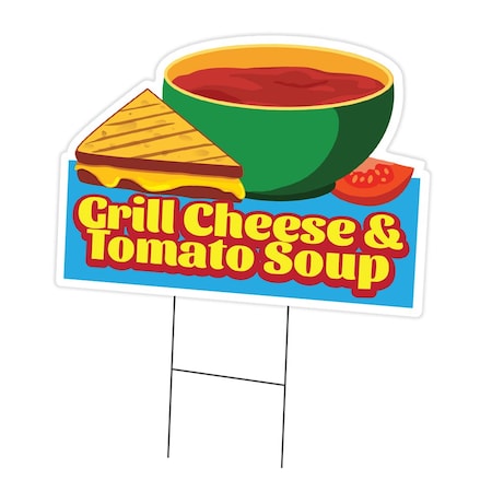 Signmission Grilled Cheese & Tomato Soup Die Cut Yard & Stake outdoor plastic, 1216-Grilled Cheese & Tomato Soup C-DC-1216-Grilled Cheese And Tomato Soup19