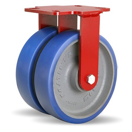 Hamilton Dual Whl Caster, Polyurthan, 8 in, 2000 lb. R-HS2-8SPB