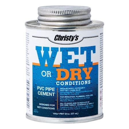 Christys 8 oz Wet or Dry PVC Cement - Blue 4614327