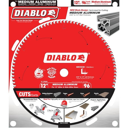 Diablo 12'' 96-Tooth Aluminum Circular Saw Blade D1296N