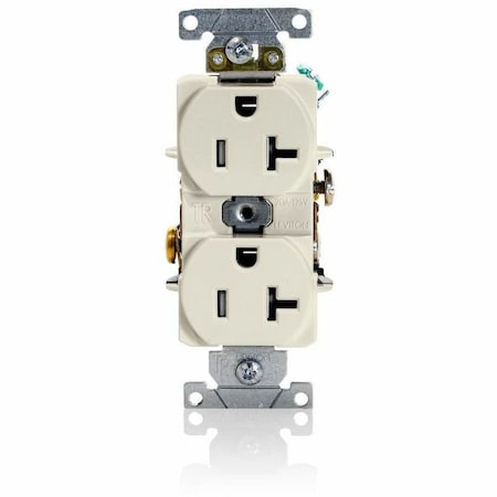 Leviton Duplex Outlet, Light Almond 20A, 125V T5362-T