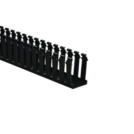 Hellerman Tyton Slotted Wall Wiring Duct, 2 x 3", 6 ft Sections, Non-Adhesive, PVC, Black, 60ft/ctn, 60PK 181-23003